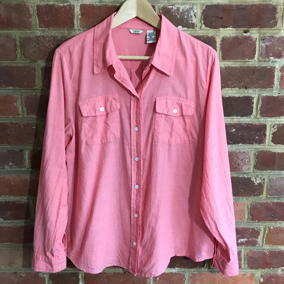 Izod Tops - Pink Izod Button Down Size XL